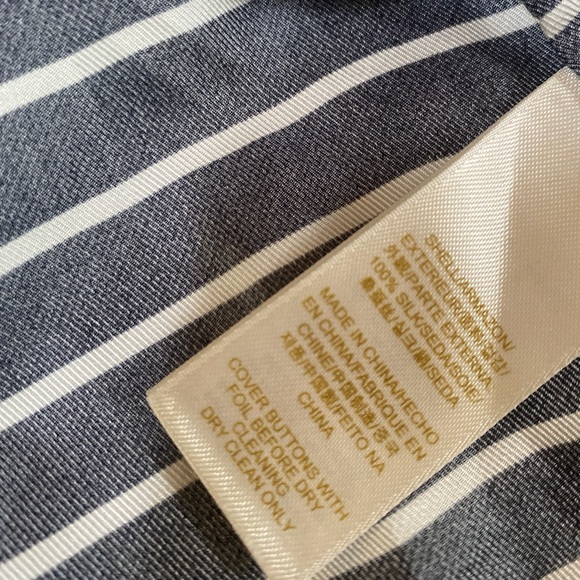 Navy and white striped KATE SPADE wrap dress - size 2 - 100% silk - Picture 5 of 7